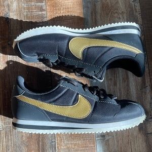 Black and Gold Nike Cortez Sneaker Size 3.5Y